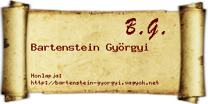 Bartenstein Györgyi névjegykártya